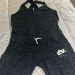 Nike Black Jumpsuit with Drawstring Waist and Racerback